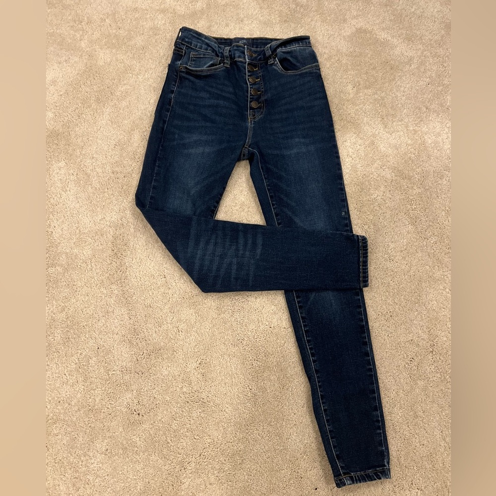 Aeropostale Super High Rise Blue Jegging Size 4
